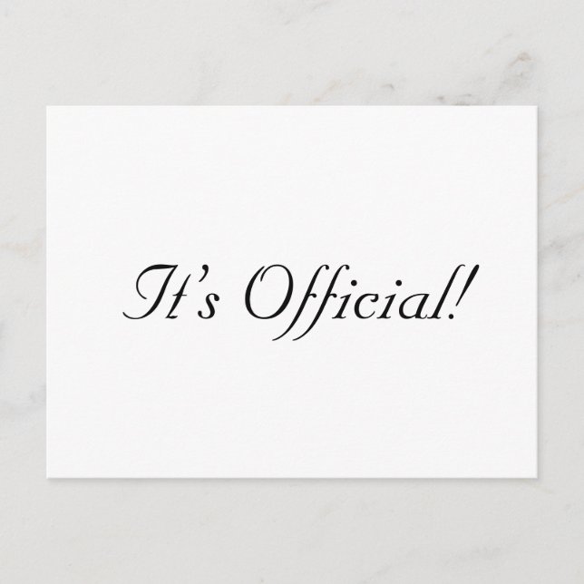 It’s Official! Rustic Simple Wedding Announcement (Front)