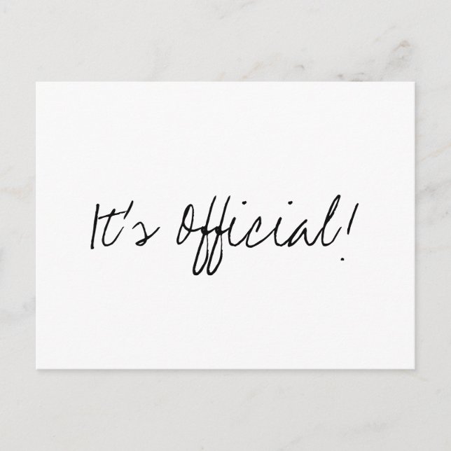 It’s Official! Simple Eloped Wedding Announcement (Front)