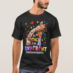It s Ok To Be Different Autism Awareness Cute Gira T-Shirt