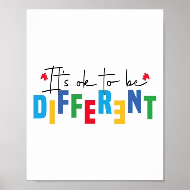 It’s Ok To Be Different Autism Awareness Inclusion Poster (Front)