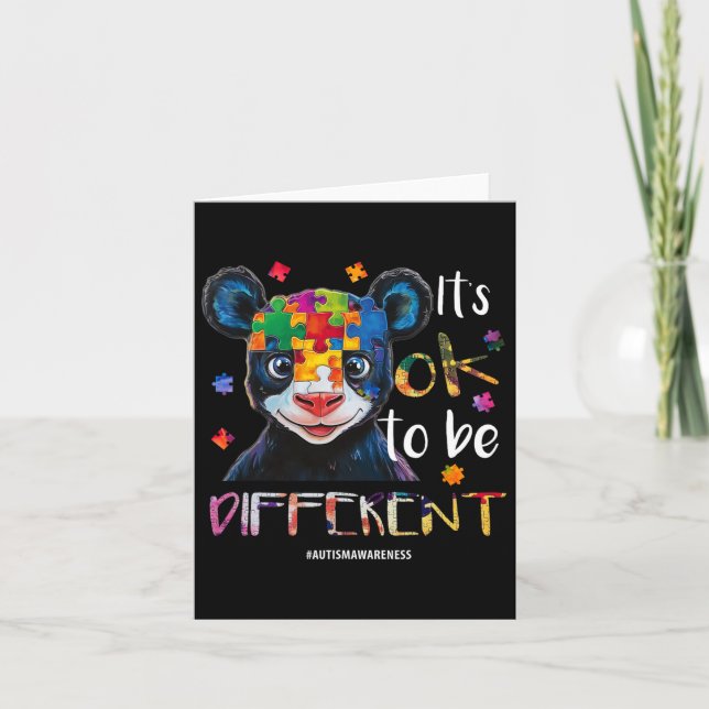 It’s Ok To Be Different - Autism Awareness Panda  Card (Front)