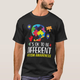 It s Ok to Be Different Autism Awareness Puzzle Fa T-Shirt