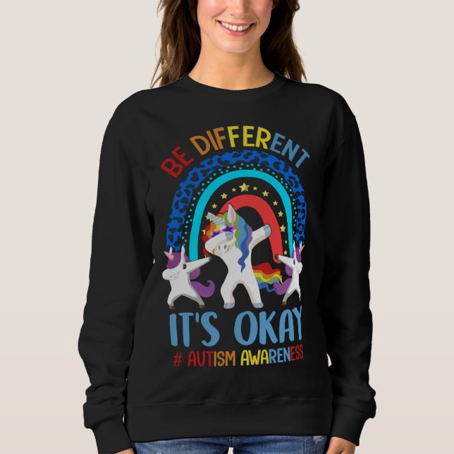 It S Ok To Be Different Autism Awareness Rainbow U Sweatshirt (Front)