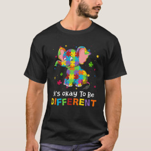 It s Ok To Be Different Elephant Puzzle Autism Awa T-Shirt