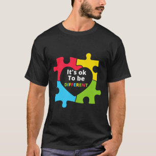 It S Ok To Be Different Heart Puzzle Autism Awaren T-Shirt