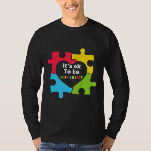 It S Ok To Be Different Heart Puzzle Autism Awaren T-Shirt