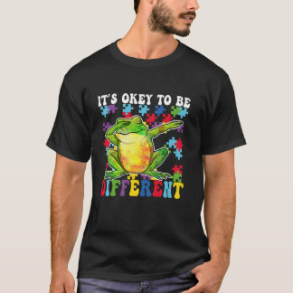 It s Okey To Be Different Autism Awareness Dabbing T-Shirt