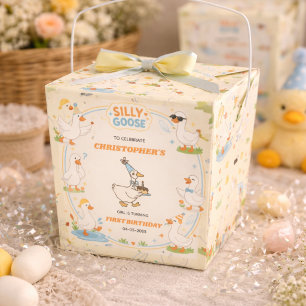 It’s ONE Silly Goose Retro 1st Birthday Fun Modern Favour Box