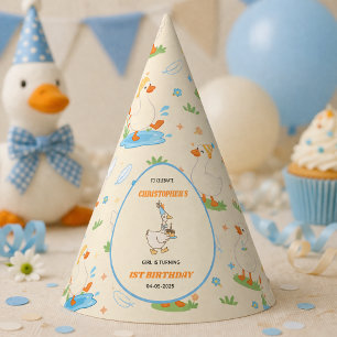 It’s ONE Silly Goose Retro 1st Birthday Fun Modern Party Hat