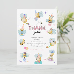 It’s so fun to bee one first birthday thank you card