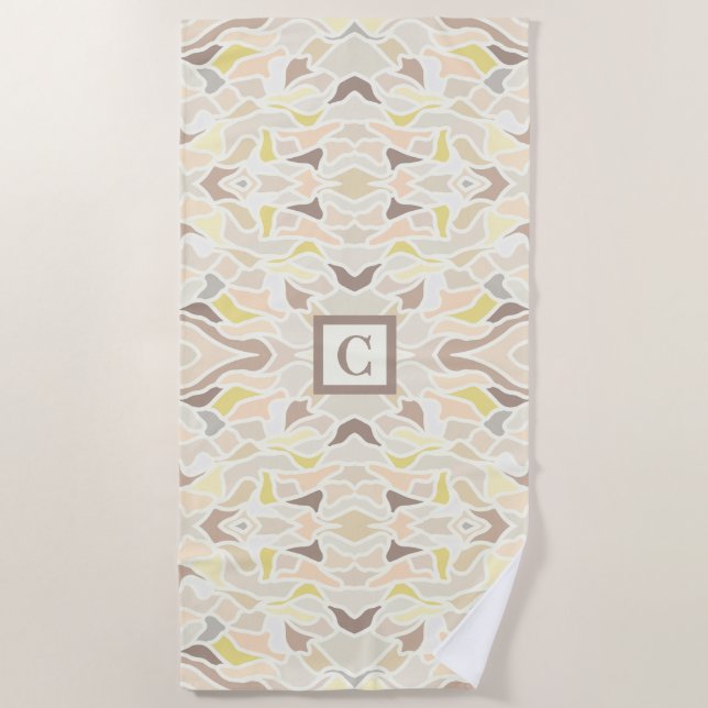 It’s So Ivory Geometric Abstract Pattern  Beach Towel (Front)