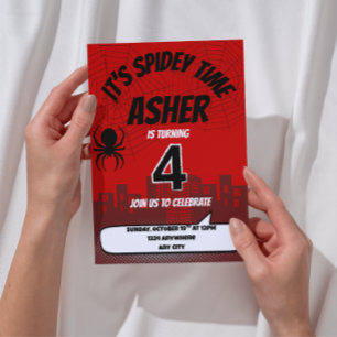 It’s Spidey Time Birthday Invitation Editable