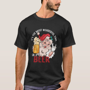 It s The Most Wonderful Time For A Beer Santa Hat T-Shirt