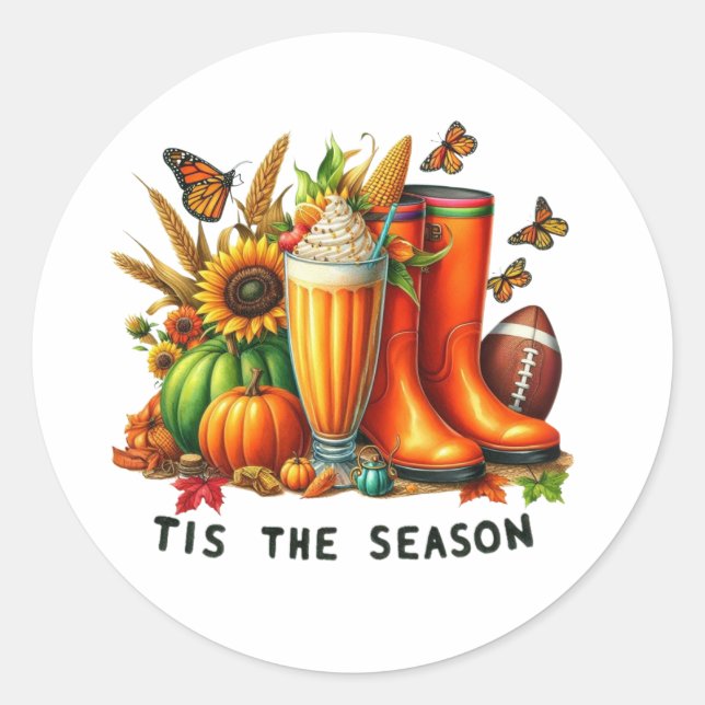 It’s the season  classic round sticker (Front)