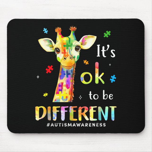 It’s to be different cute giraffe animal autism mouse pad (Front)