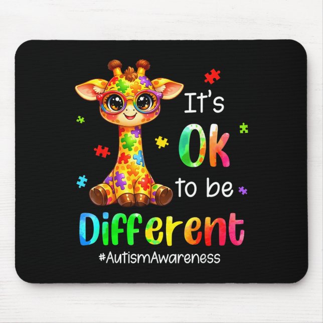 It’s to be different cute giraffe animal autism mouse pad (Front)