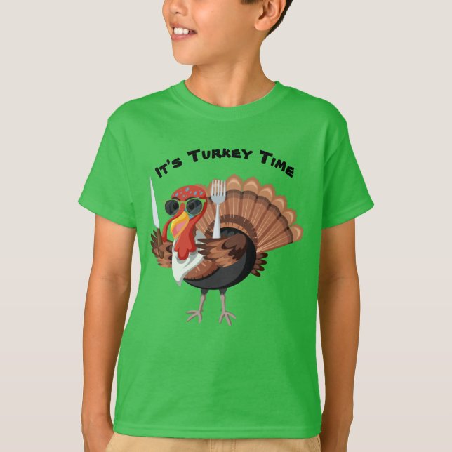 It’s Turkey Time Boy T-Shirt  (Front)
