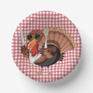 It’s Turkey Time with Red Chequered Paper Bowl  Paper Plate