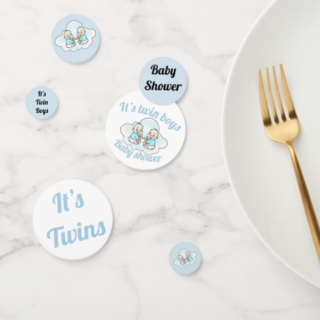 It’s twin boys! Baby shower table confetti (Group)