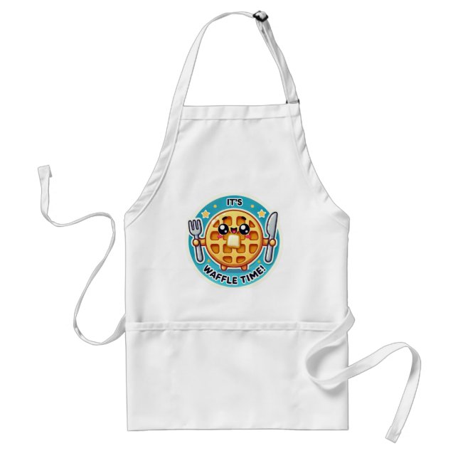 It’s Waffle Time! Funny Kawaii Kitchen Apron (Front)