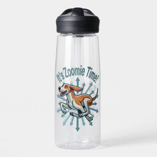 It’s Zoomie Time American Fox Hound Water Bottle (Front)