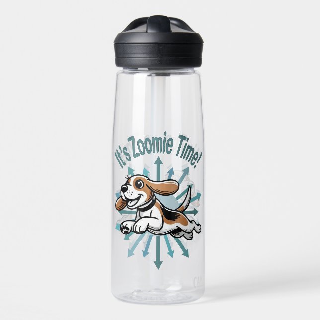 It’s Zoomie Time Beagle Water Bottle (Front)