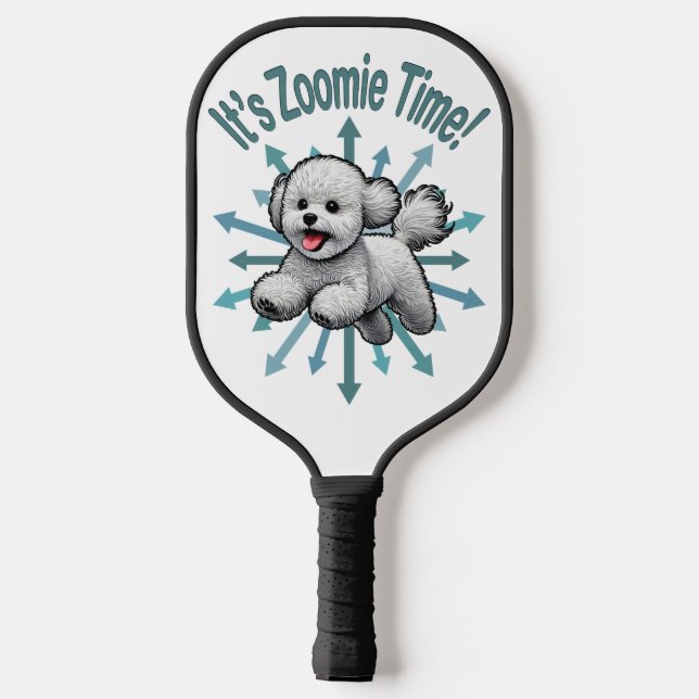 It’s Zoomie Time Bichon Frise Pickleball Paddle (Back)