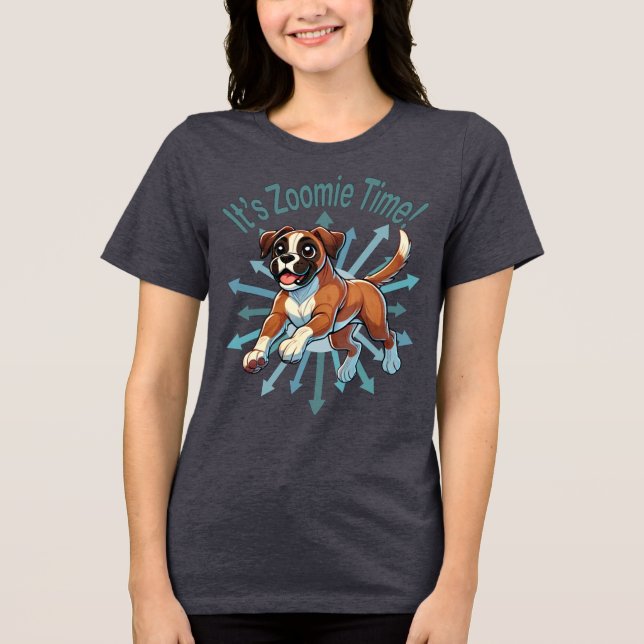 It’s Zoomie Time Boxer Tri-Blend Shirt (Front)