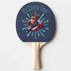 It’s Zoomie Time Brown Scotty Ping Pong Paddle