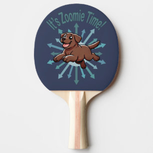 It’s Zoomie Time Chocolate Lab Ping Pong Paddle