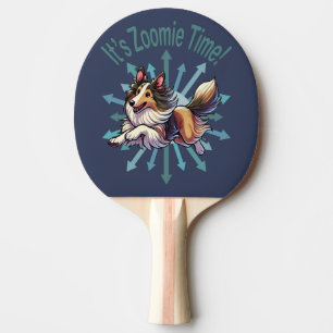 It’s Zoomie Time Collie Ping Pong Paddle