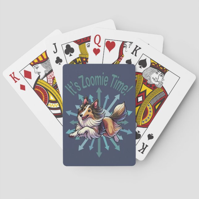 It’s Zoomie Time Collie Playing Cards (Back)