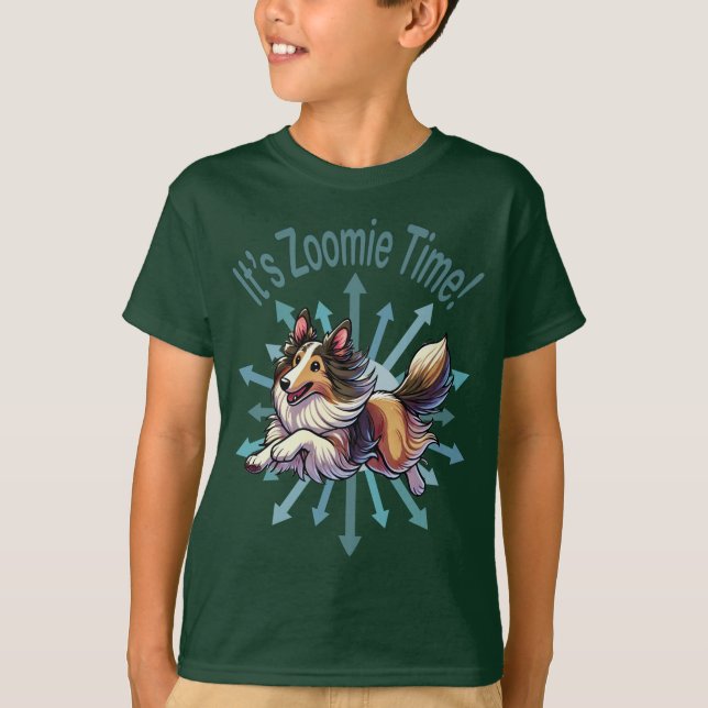 It’s Zoomie Time Collie T-Shirt (Front)