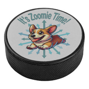 It’s Zoomie Time Corgi Hockey Puck