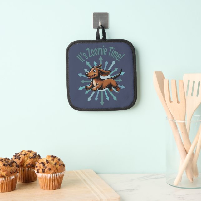It’s Zoomie Time Dachshund Pot Holder (Insitu(Hanging))