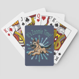 It’s Zoomie Time German Shepherd Playing Cards