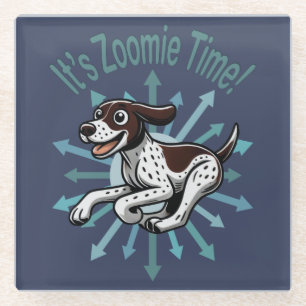 It’s Zoomie Time German Shorthaired Pointer Glass Coaster