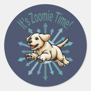 It’s Zoomie Time Golden Lab Classic Round Sticker