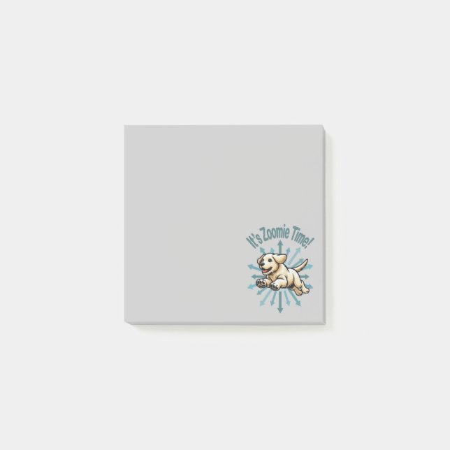 It’s Zoomie Time Golden Lab Post-it Notes (Front)