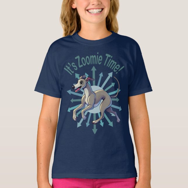 It’s Zoomie Time Greyhound T-Shirt (Front)
