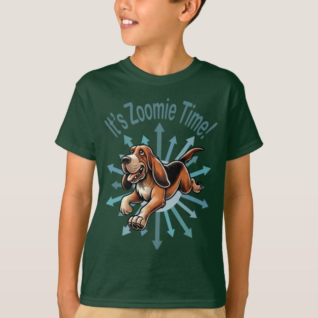 It’s Zoomie Time Hound Dog T-Shirt (Front)