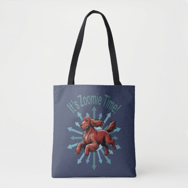 It’s Zoomie Time Irish Setter Tote Bag (Front)
