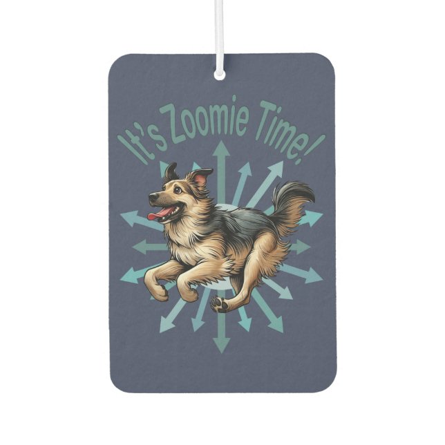 It’s Zoomie Time Large Mutt Car Air Freshener (Front)