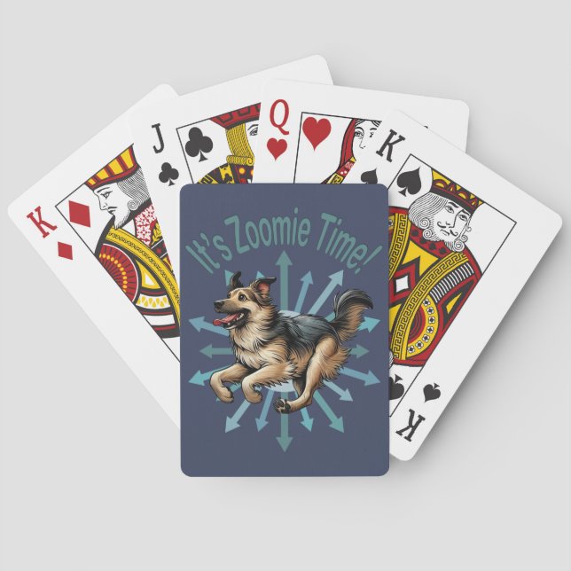 It’s Zoomie Time Large Mutt Playing Cards (Back)