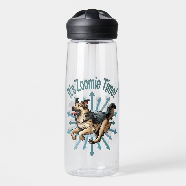 It’s Zoomie Time Large Mutt Water Bottle (Front)