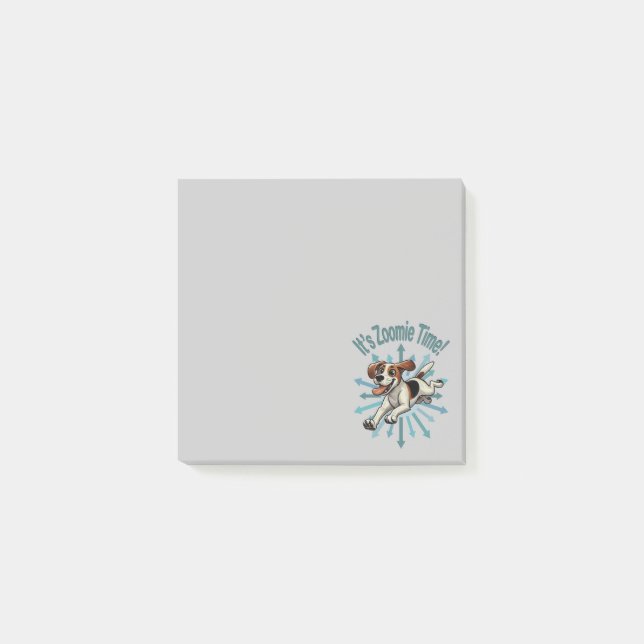 It’s Zoomie Time Medium Beagle Mutt Post-it Notes (Front)