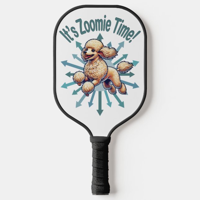 It’s Zoomie Time Poodle Pickleball Paddle (Front)