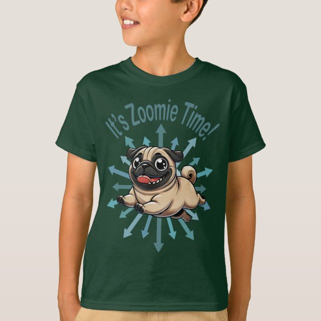 It’s Zoomie Time Pug T-Shirt (Front)