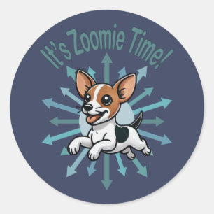 It’s Zoomie Time Rat Terrier Classic Round Sticker
