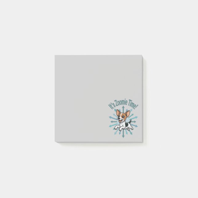 It’s Zoomie Time Rat Terrier Post-it Notes (Front)